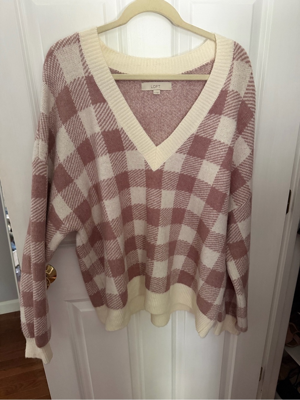 Gingham print sweater